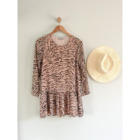 Lovers + Friends x Revolve | Heart Babydoll Drop Waist Zebra Animal Print | Sz S - Picture 2 of 10